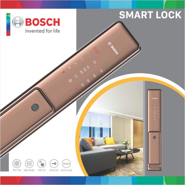 Khóa cửa điện tử Bosch FU780K - màu đồng 4
