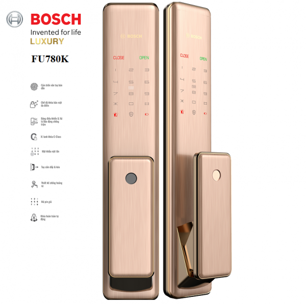 Khóa cửa điện tử Bosch FU780K - màu đồng 3