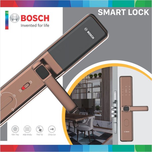 Khoá cửa điện tử Bosch ID 30BK vàng đồng 4